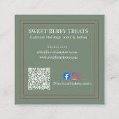 Custom Floral Business "Thank You" Insert Card Quadratische Visitenkarte (Rückseite)