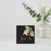 Custom Floral Business "Thank You" Insert Card Quadratische Visitenkarte (Stehend Vorderseite)