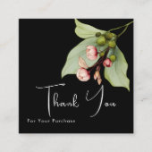 Custom Floral Business "Thank You" Insert Card Quadratische Visitenkarte (Vorderseite)