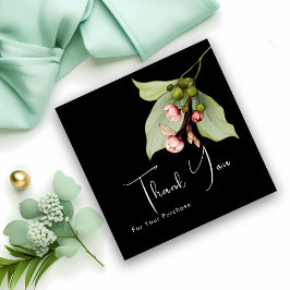 Custom Floral Business "Thank You" Insert Card Quadratische Visitenkarte