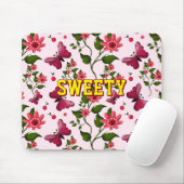 Custom floral butterfly pattern  mousepad (Mit Mouse)