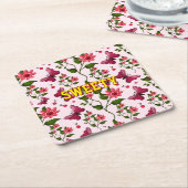 Custom floral butterfly pattern  rechteckiger pappuntersetzer (angewinkelt)