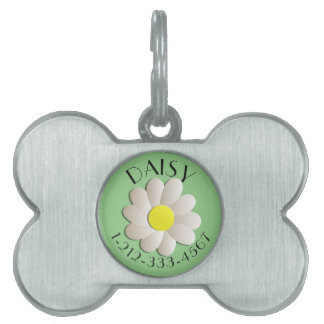 CUSTOM FLORAL DAISTIFICATION DOG TAG GREEN TIERMARKE