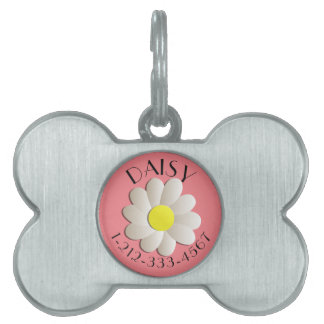CUSTOM FLORAL DAISTIFICATION DOG TAG PINK TIERMARKE