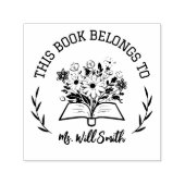 Custom Floral Dieses Buch gehört dem Lehrer Permastempel (Design)