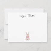 Custom Floral Easter Bunny Note Card Mitteilungskarte (Vorderseite)