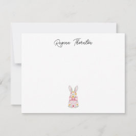 Custom Floral Easter Bunny Note Card Mitteilungskarte