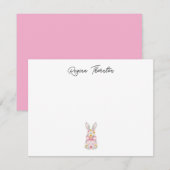 Custom Floral Easter Bunny Note Card Mitteilungskarte (Vorne/Hinten)