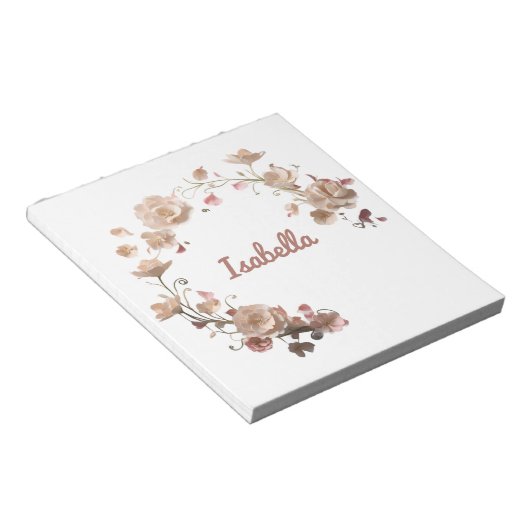 Custom Floral Elegance Notepad Notizblock (angewinkelt)