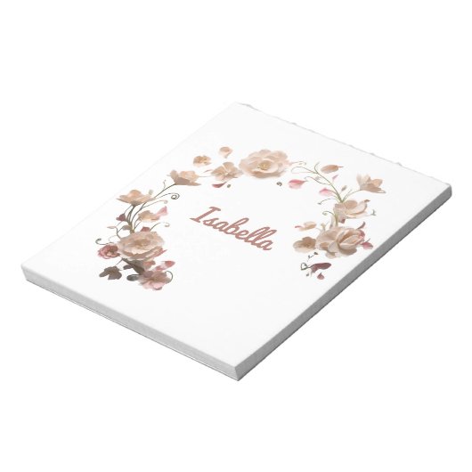 Custom Floral Elegance Notepad Notizblock (Rotiert)