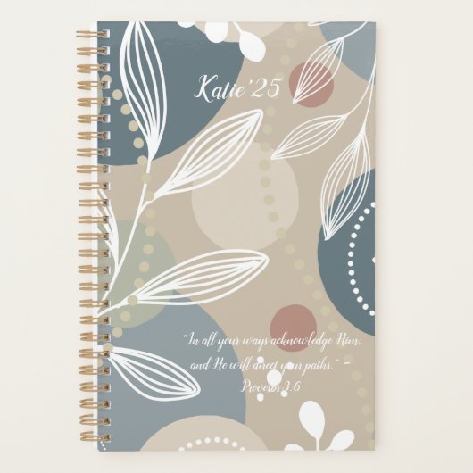 Custom Floral Faith - Personalisierte Schrift Planer (Vorderseite)