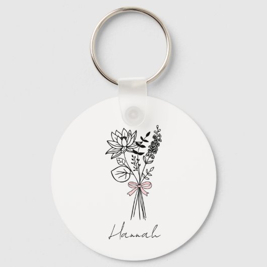 Custom Floral for Bridesmaid Schlüsselanhänger (Vorderseite)
