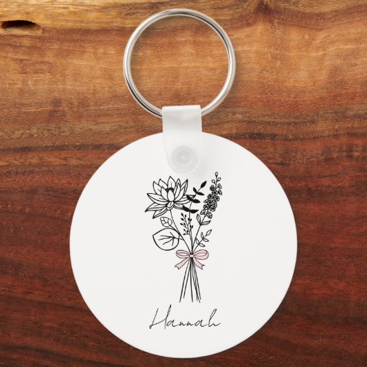 Custom Floral for Bridesmaid Schlüsselanhänger (Vorderseite)