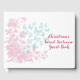 Custom Floral Girl 16 . Geburtstag Keepake Gästebuch