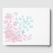 Custom Floral Girly Mis Quince Anos Keepake Gästebuch (Rückseite)