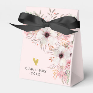 Custom Floral Gold Heart Gastgeschenk Hochzeit Box Geschenkschachtel