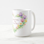 Custom Floral Heart Mother’s Day Mug Kaffeetasse (VorderseiteRechts)