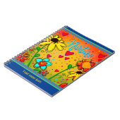 Custom Floral Hearts Gelber Spaß farbenfrohe Nurtu Notizblock (Linke Seite)