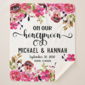 Custom Floral Honeymoon Keepake Sherpadecke (Vorderseite)