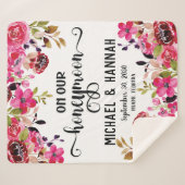 Custom Floral Honeymoon Keepake Sherpadecke (Vorderseite (Horizontal))