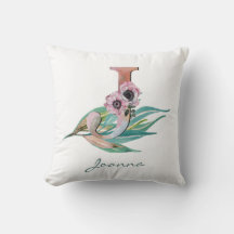 Custom Floral J Letter Watercolor Folion Monogramm