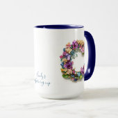 Custom Floral Letter S Tasse (VorderseiteRechts)