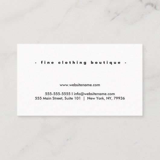 Custom Floral Luxus Boutique Floral Visitenkarte (Rückseite)