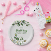 Custom Floral Magnolia Greenery BIrthday Party Pappteller (Party)