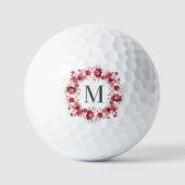 Custom Floral Monogram Golfball (Vorderseite)