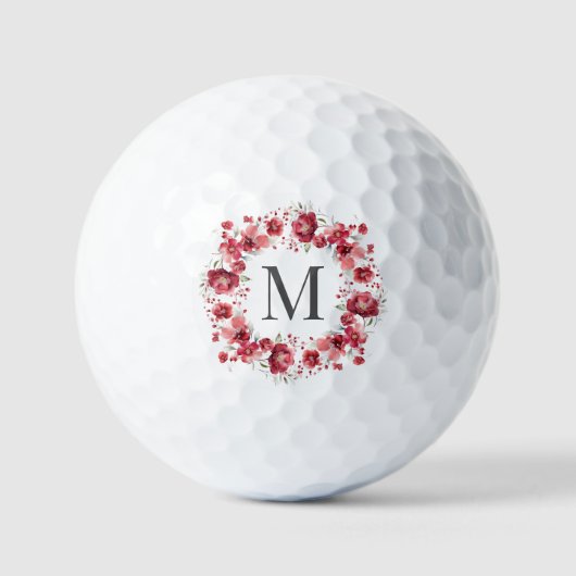 Custom Floral Monogram Golfball (Vorderseite)