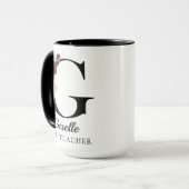 Custom Floral Monogram Mug Gift for Best Teacher Tasse (Vorderseite Links)
