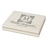Custom Floral Monogram, Small Business Large Gummistempel (Stempel)