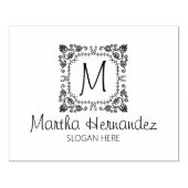 Custom Floral Monogram, Small Business Large Gummistempel (Prägung)