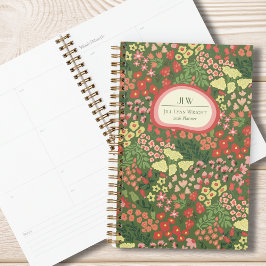 Custom Floral Monogram Weekly Monthly Planner Planer
