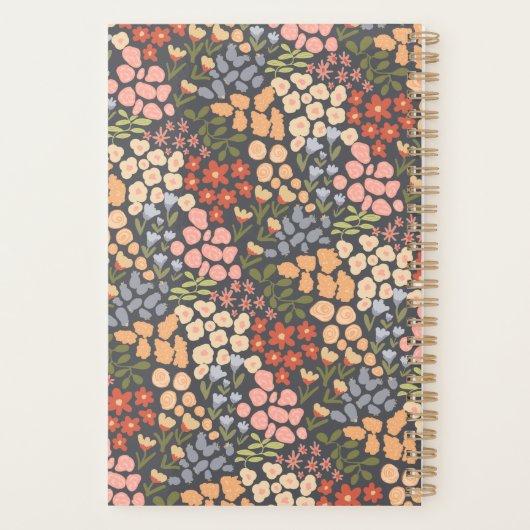 Custom Floral Monogram Weekly Monthly Planner Planer (Rückseite)