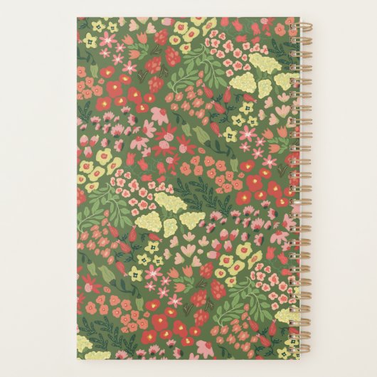 Custom Floral Monogram Weekly Monthly Planner Planer (Rückseite)