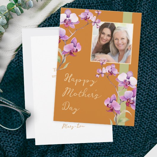 Custom Floral Mother's Day Photo card Karte