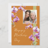 Custom Floral Mother's Day Photo card Karte (Vorderseite)