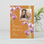 Custom Floral Mother's Day Photo card Karte (Stehend Vorderseite)