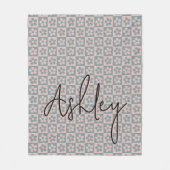 Custom Floral Name Blanket Birthday Gift for Girls Fleecedecke (Vorderseite)
