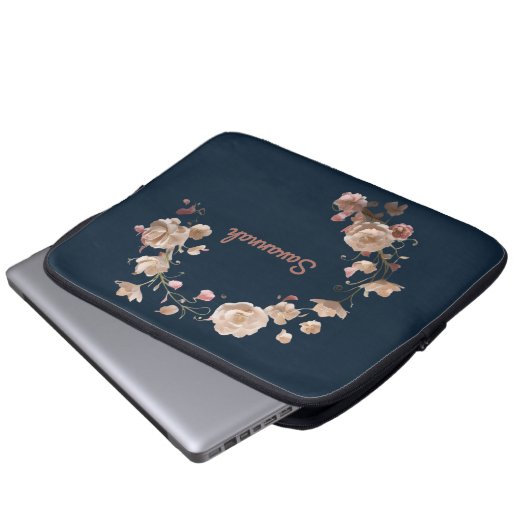 Custom Floral Neopren Laptop Sleeve (Vorne Knopf)