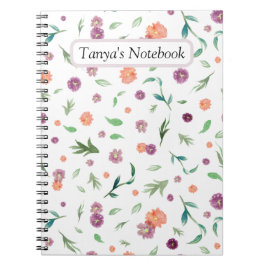 Custom Floral Notebook - Geburtstagsgeschenk für M Notizblock