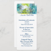 Custom Floral Pageant Awards Ball Programmkarte 2 Menükarte (Vorne/Hinten)