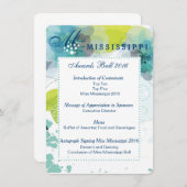 Custom Floral Pageant Awards Ball Programmkarte Menükarte (Vorne/Hinten)