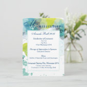 Custom Floral Pageant Awards Ball Programmkarte Menükarte (Stehend Vorderseite)