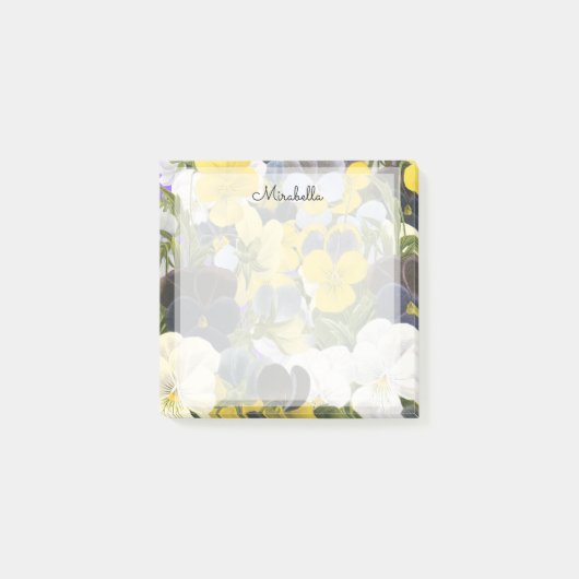 Custom Floral Pansy Muster Sticker Post-it Klebezettel (Vorderseite)