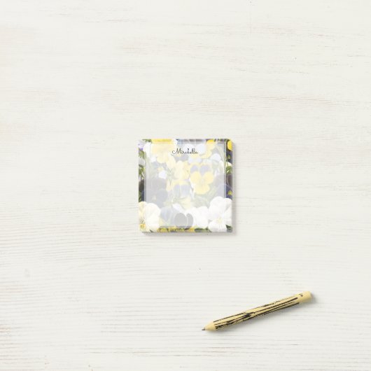 Custom Floral Pansy Muster Sticker Post-it Klebezettel (Auf Schreibtisch)