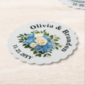 Custom Floral Paper Untersetzer for Weddings (angewinkelt)