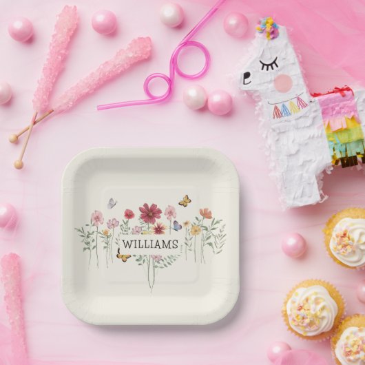 Custom Floral Pappteller (Party)