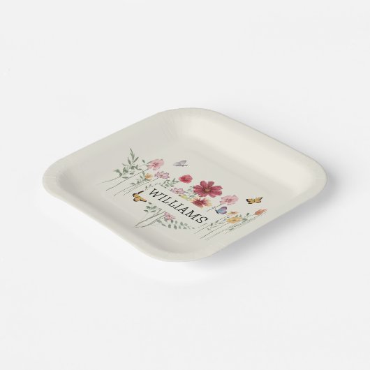 Custom Floral Pappteller (Gewinkelt)